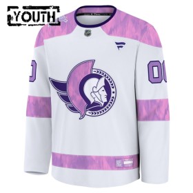 Barn Ishockey Ottawa Senators tröja med eget tryck Fanatics Hockey Fights Cancer Practice 2024-25 Vit